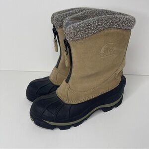 Sorel Women’s 7 Tan Ellesmere Insulated‎ Zip Pull On Boots Weatherproof Gorpcore